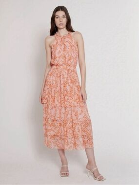 Gilner farrar peach orange Floral Maxi Dress Hannah Anthropologie tuckernuck S